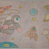 Космические фантазии: выставка рисунков ко Дню Космонавтики!