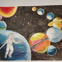 Космические фантазии: выставка рисунков ко Дню Космонавтики!